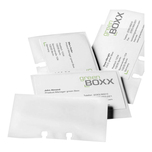 Durable 241819 2" x 3 1/2" VISIFIX Clear Double-Sided Business Card Sleeves - 40/Pack