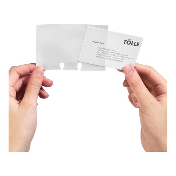Durable 241819 2" x 3 1/2" VISIFIX Clear Double-Sided Business Card Sleeves - 40/Pack