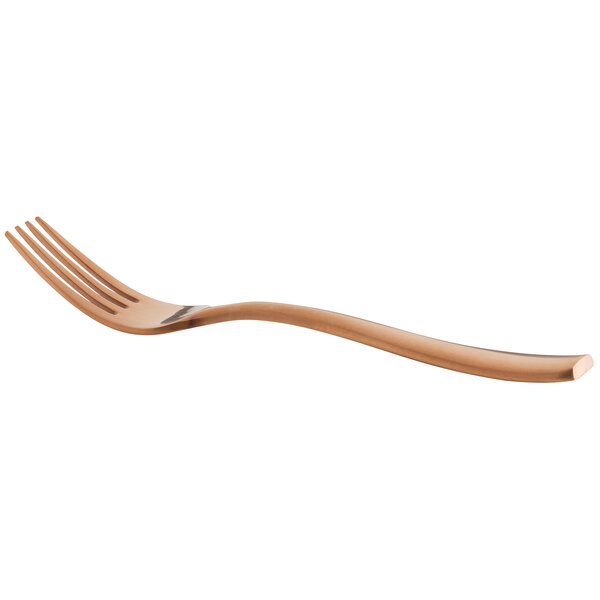 A Bon Chef salad fork with a rose gold handle.