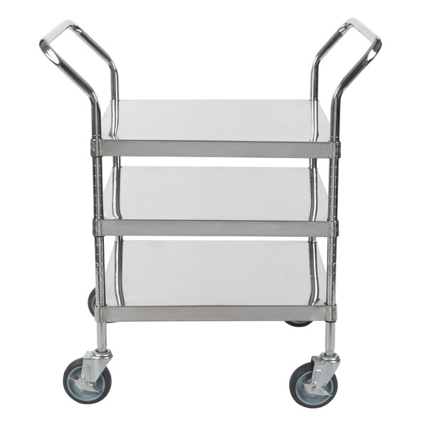 a three tiered metal cart