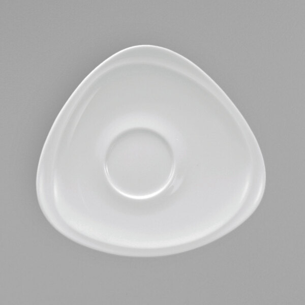 a white plate with a circular center