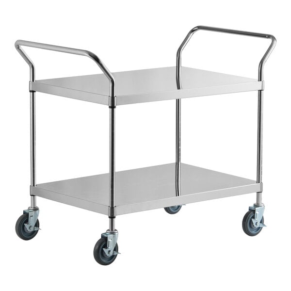 Regency Stainless Steel Two Shelf Utility Cart - 24" x 46" x 37"