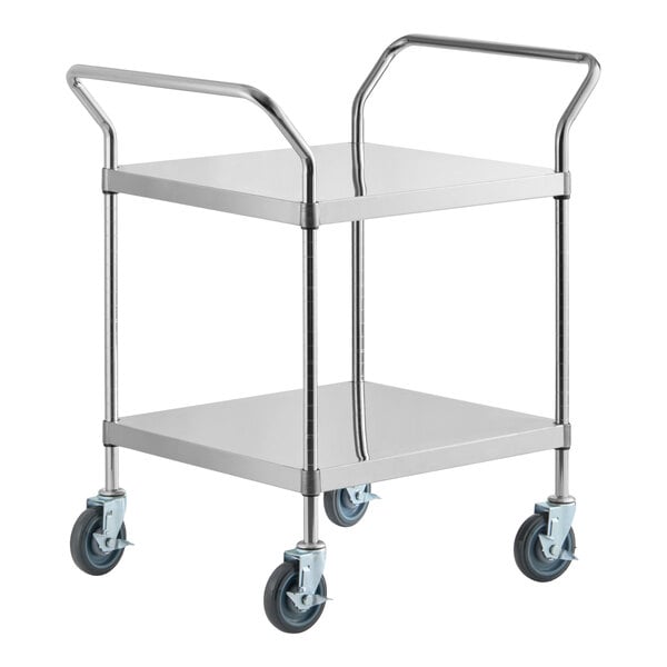 Regency Stainless Steel Two Shelf Utility Cart - 24" x 34" x 37"