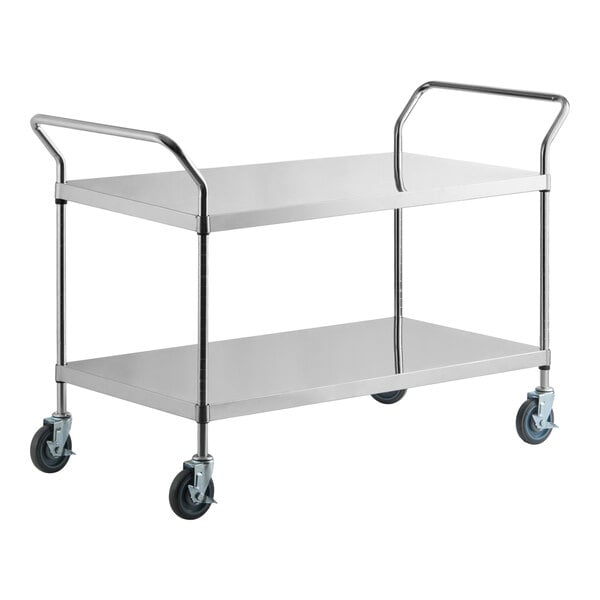 Regency Stainless Steel Two Shelf Utility Cart - 24" x 58" x 37"
