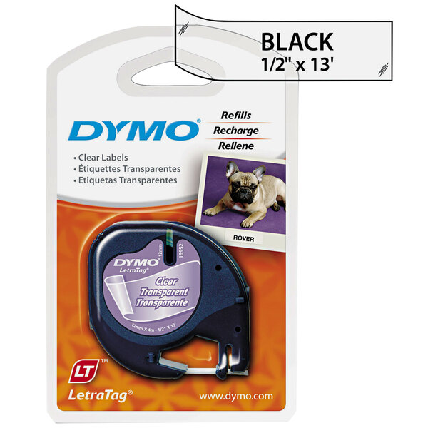 2 Pack Labelmaker for Dymo LetraTag 16952 Plastic Tape Black on Clear LT Labels 695976396099