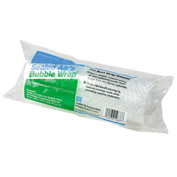 A package of Sealed Air bubble wrap on a white background.