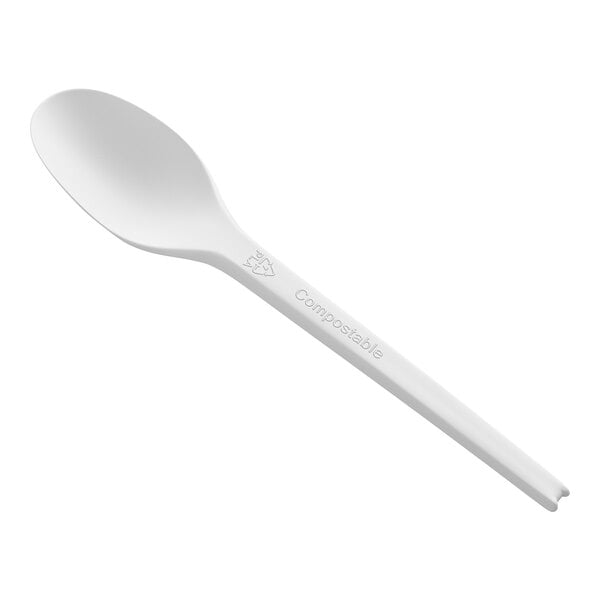 EcoChoice Heavy Weight Compostable 6 1/2" White CPLA Plastic Spoon - 1,000/Case