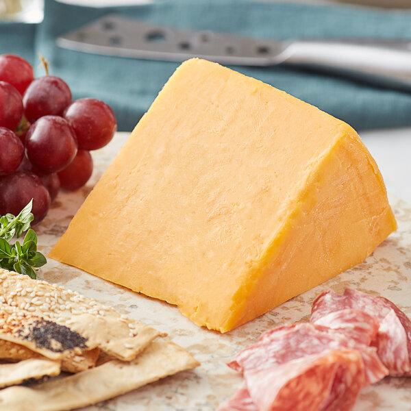 York Valley Cheese Company Druck's 22 lb. Daisy Clear Wax Sharp Colored