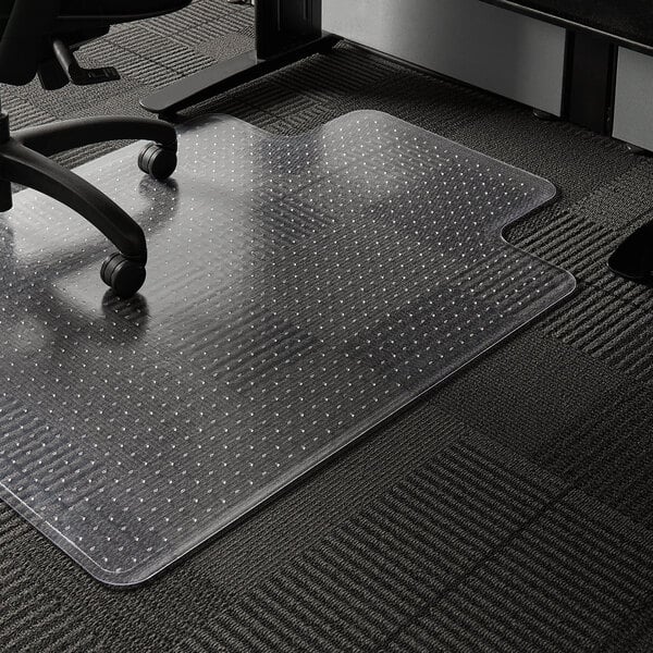 Clear ROBBINS EverLife Chair Mats For Medium Pile Carpet With Lip 122073 E.S 36 x 48 