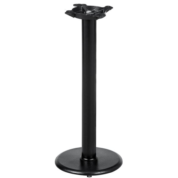 A Lancaster Table & Seating black cast iron counter height column table base.