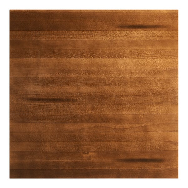 A square rustic walnut solid wood table top with a live edge design.