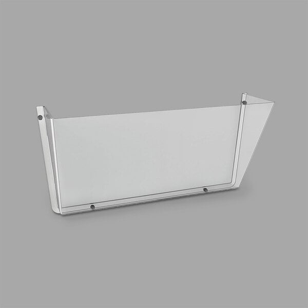 A clear plastic wall mounted Deflecto DocuPocket.