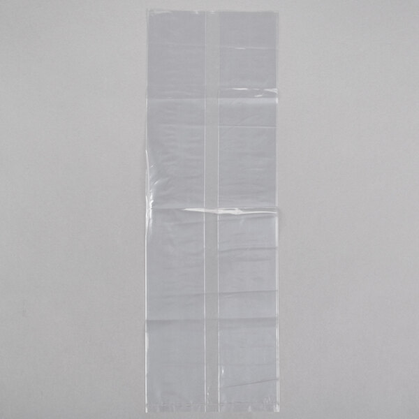 A clear plastic bag on a white background.