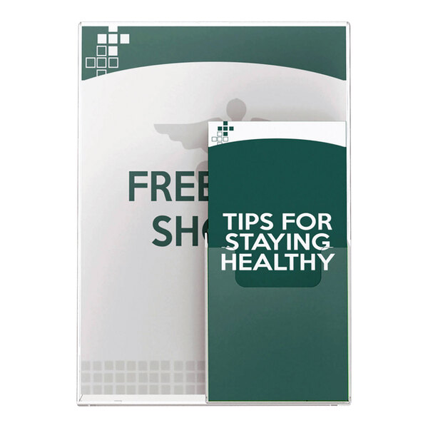 Deflecto 590501 Superior Image 8 1/2" x 11" Clear Slanted Sign Holder / Displayette with Brochure Pocket