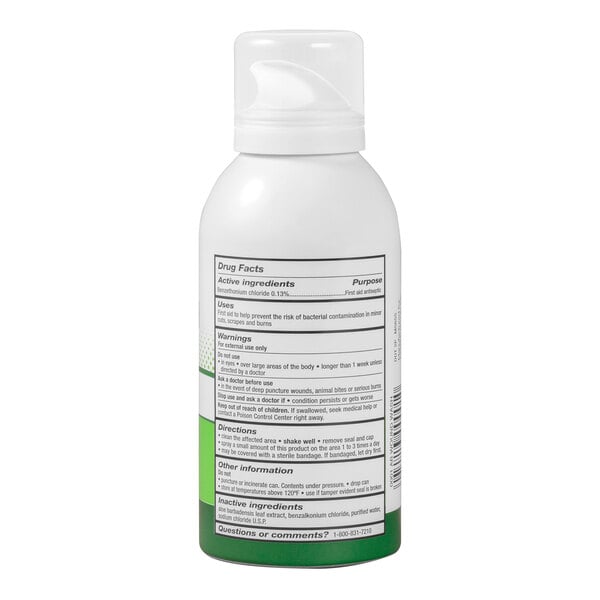 A 4 oz. bottle of Medi-First antibacterial wound wash continuous spray.