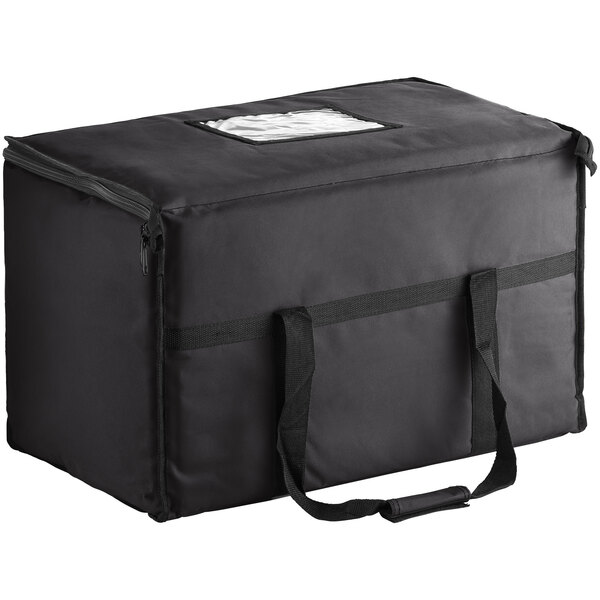 TWO Insulated BLACK Catering Delivery Food Full Pan Carrier Hot Cold Cooler Bag 