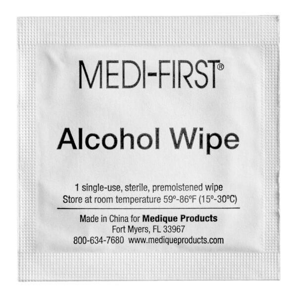 Medique 22133 Medi-First Alcohol Wipes / Prep Pads - 100/Box
