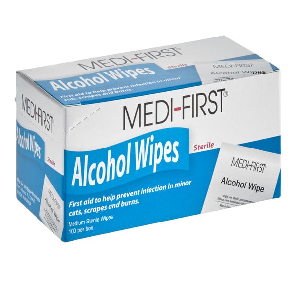 Medique 22133 Medi-First Alcohol Wipes / Prep Pads - 100/Box