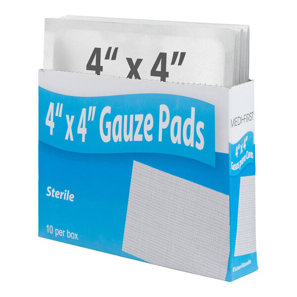 Medique 62012 Medi-First 4" x 4" Sterile Gauze Pad - 10/Box