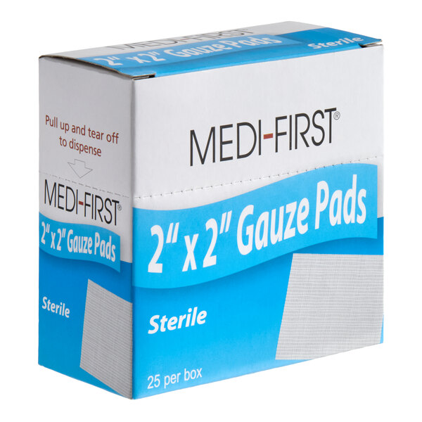 Medique 60673 Medi-First 2" x 2" Sterile Gauze Pad - 25/Box