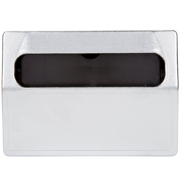 A black rectangular Vollrath countertop napkin dispenser with a black window.