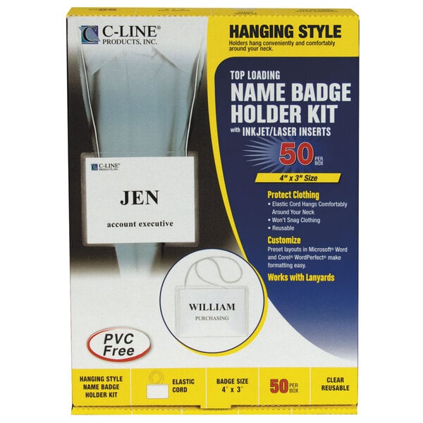 c-line-products-96043-4-x-3-clear-top-load-elastic-cord-name-badge