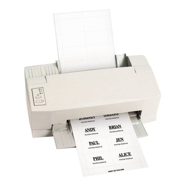 C-Line Products 92423 3 1/2" x 2 1/4" White Printable Name Badge Inserts - 56/Pack