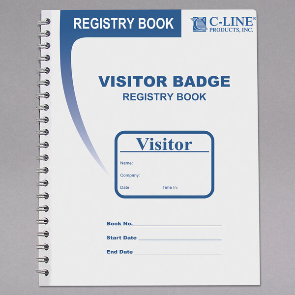 CLine Products 97030 3 1/2" x 2" Visitor Name Badges with Registry Log