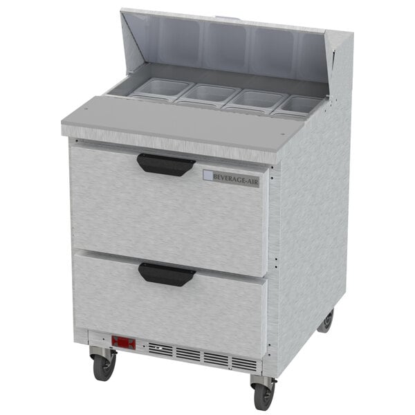 A Beverage-Air stainless steel 2 drawer sandwich prep refrigerator.