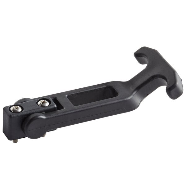 A black plastic CaterGator cooler lid latch with a metal handle.