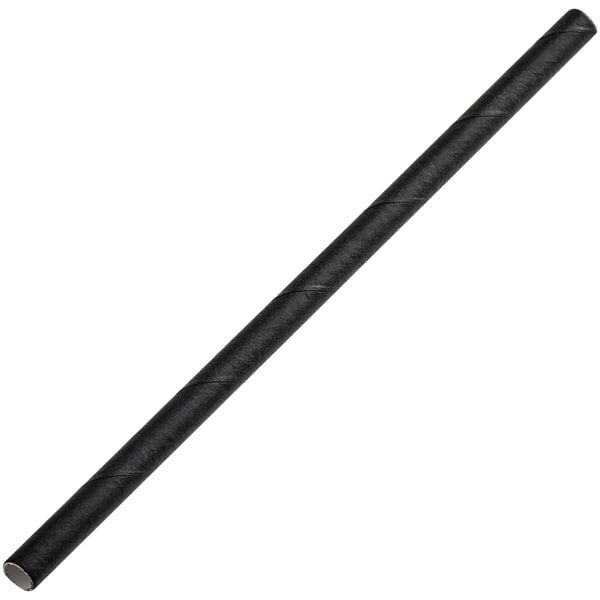 Choice 7 1/2 Black Unwrapped Coffee Stirrer / Sip Straw - 10000/Case