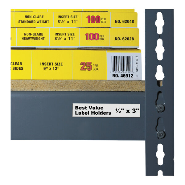 C-Line 87607 3" x 1/2" Clear Top Load Self-Adhesive Label Holder - 50/Pack