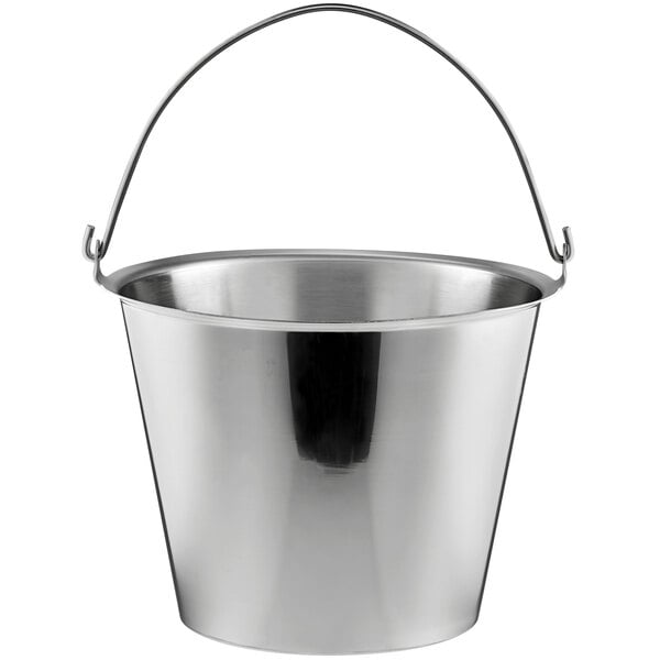 Stainless Steel Milk Pail Bucket with Lid & Handle