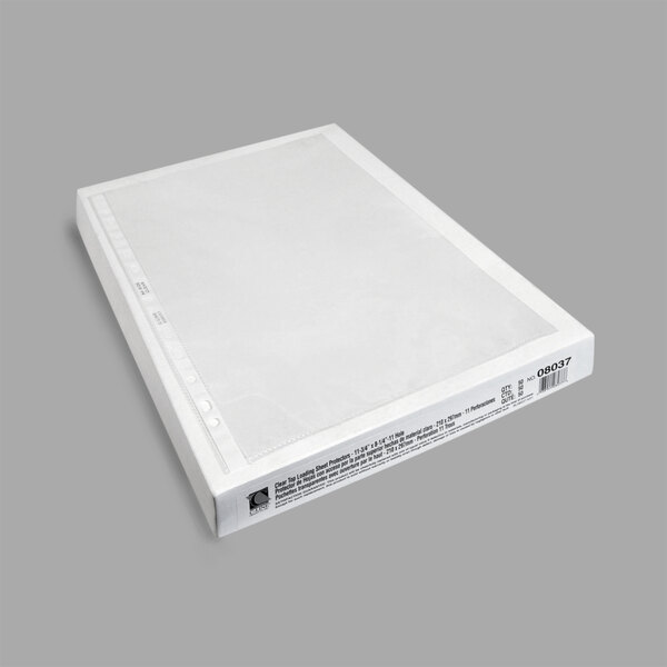 A white box with black text for C-Line Standard Weight Clear Polypropylene Sheet Protectors.