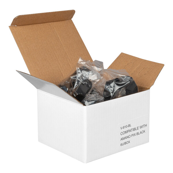 PointPlus V-810 Black Ink Ribbon for Select Amano Time Clocks - 6/Pack