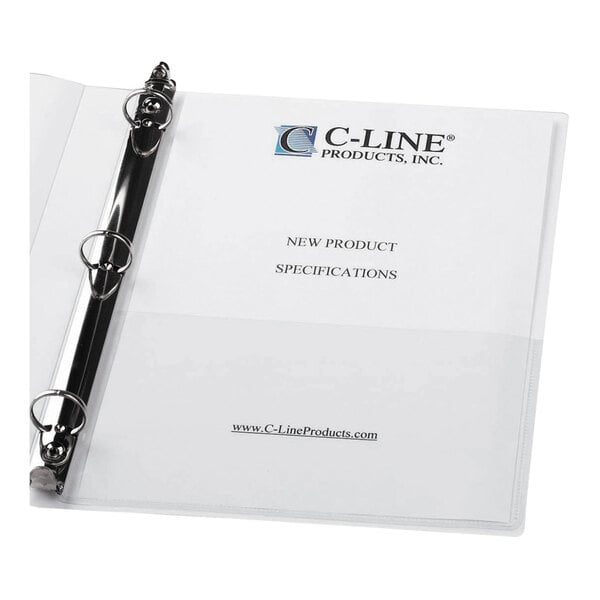 C-Line 70185 Peel & Stick Standard Weight Clear Polypropylene Add-On Pocket - 10/Pack