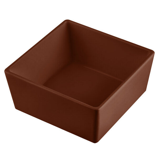 A brown square Tablecraft bowl.