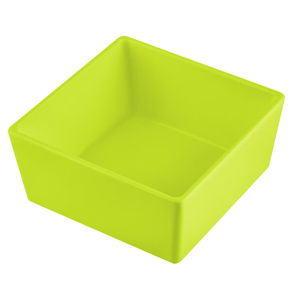 a close up of a green container