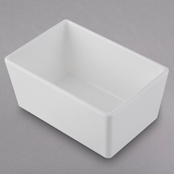 A white rectangular Tablecraft bowl.