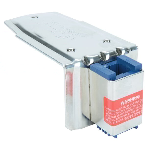 A metal box with blue inserts.