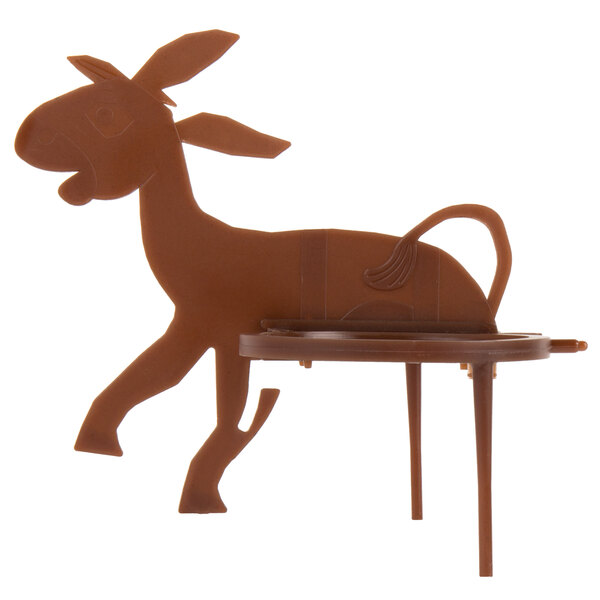 A brown donkey shaped Polypropylene Salsa Caddy.