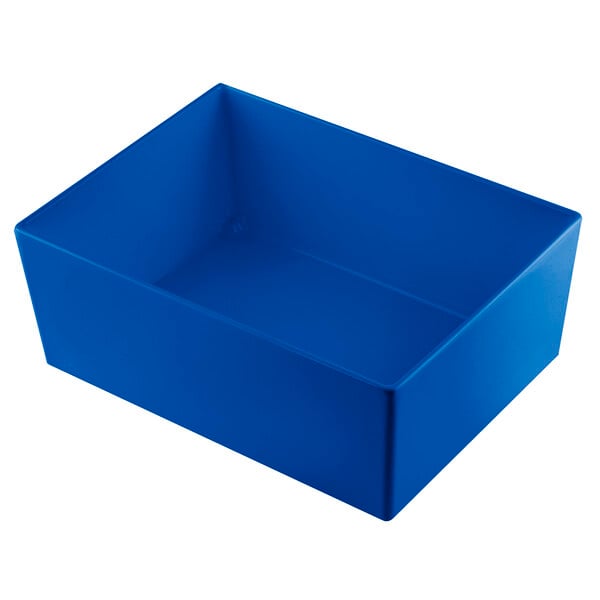 A cobalt blue rectangular Tablecraft bowl.