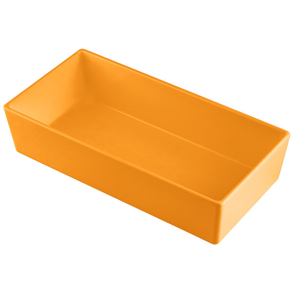 an orange rectangular object with a white background