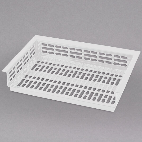 A white plastic container with holes.
