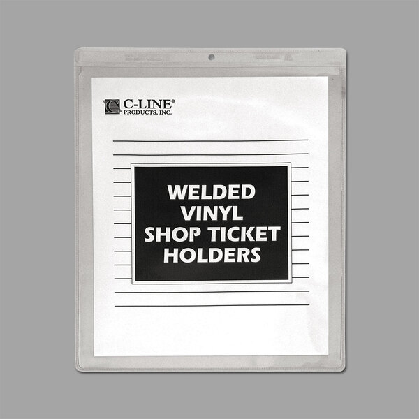 A clear vinyl bag with white paper inside.