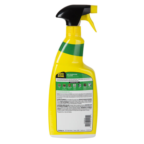 a yellow and green bottle of cleaning product