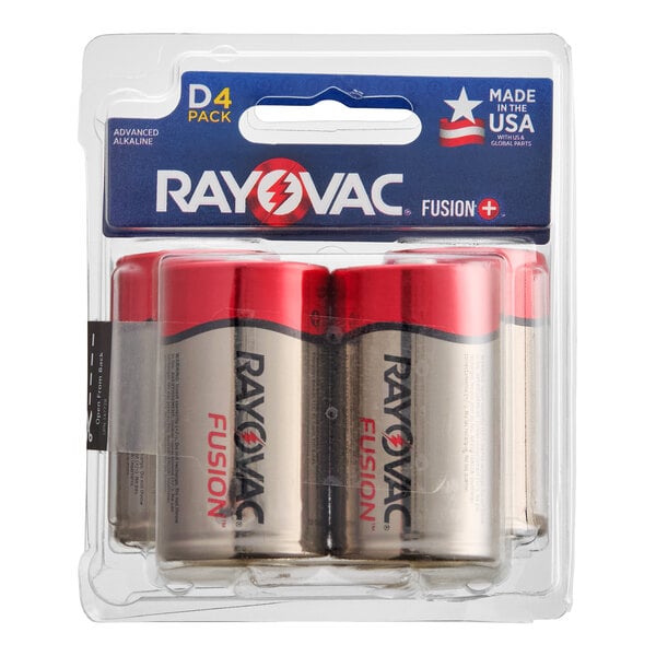 Rayovac 813-4TFUSK Fusion D Advanced Alkaline Batteries   - 4/Pack