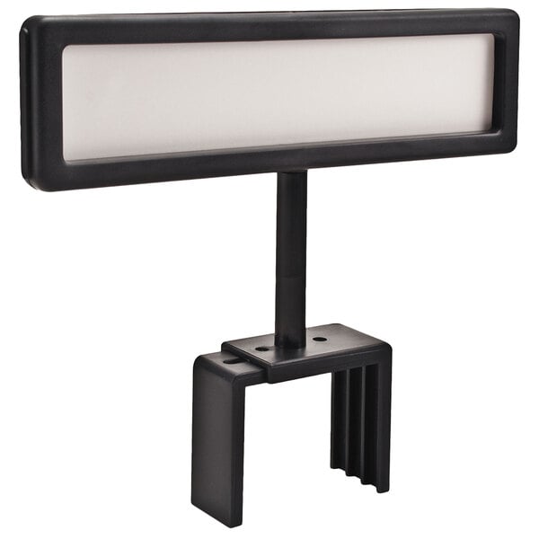 A black rectangular plastic cubicle sign with a white rectangular frame.