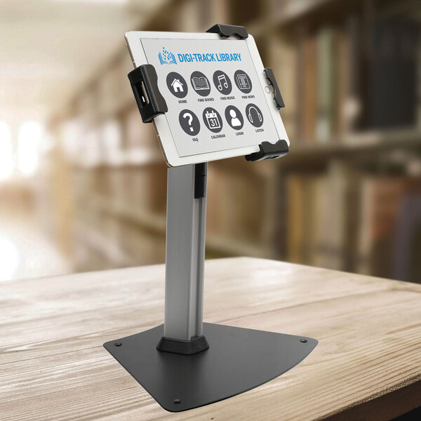 Kantek Ts950 Silver Rotating Desktop Tablet Kiosk Stand