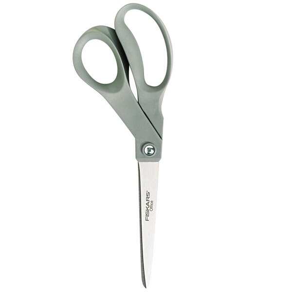 Fiskars 01-004250J All-Purpose 8 Gray Handle Bent Scissors